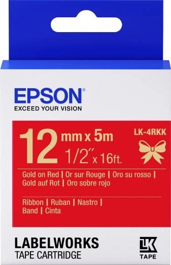 Картридж с лентой Epson LabelWorks LK4RKK 12 мм 5 м Gold/Red (C53S654033)
