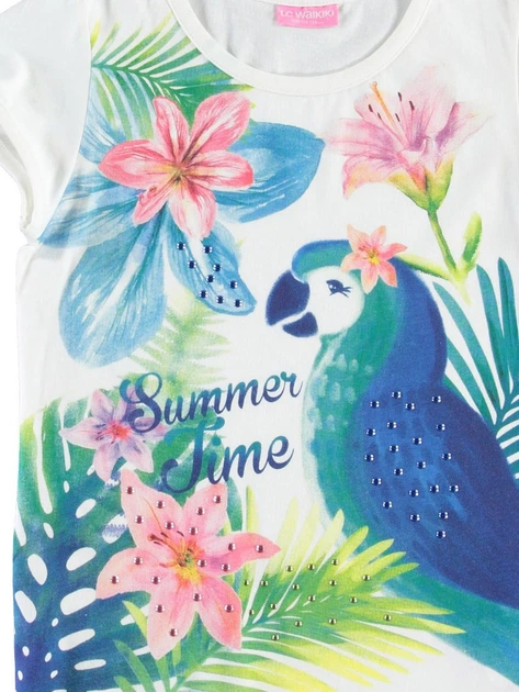 Футболка LC Waikiki 110 см Біла (T-shirt girl -048) - зображення 2