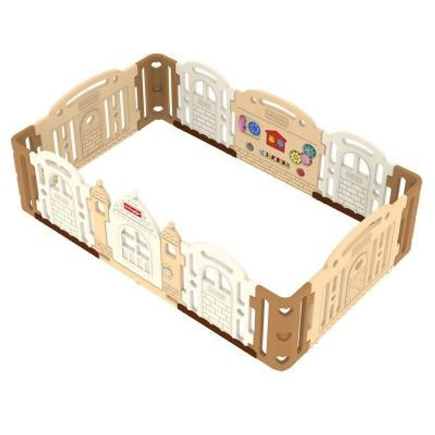 Dwinguler large kid's castle playpen cheap in caramel