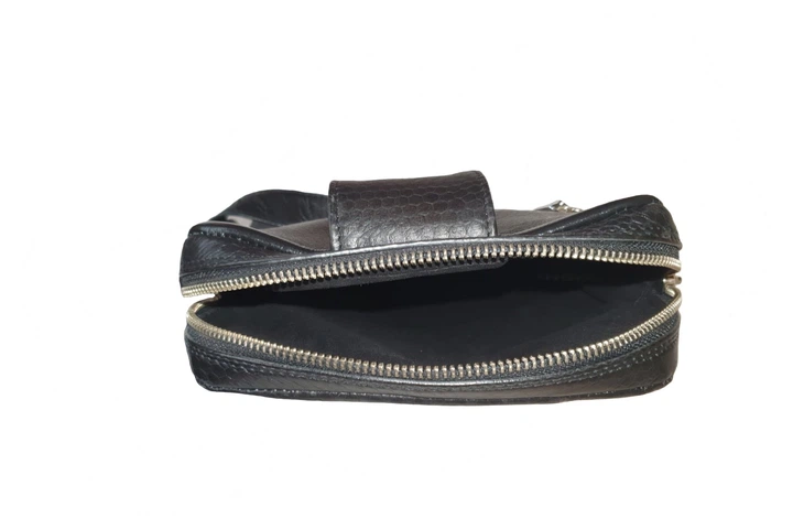 Сумка Snake Leather черная из кожи змеи - изображение 3