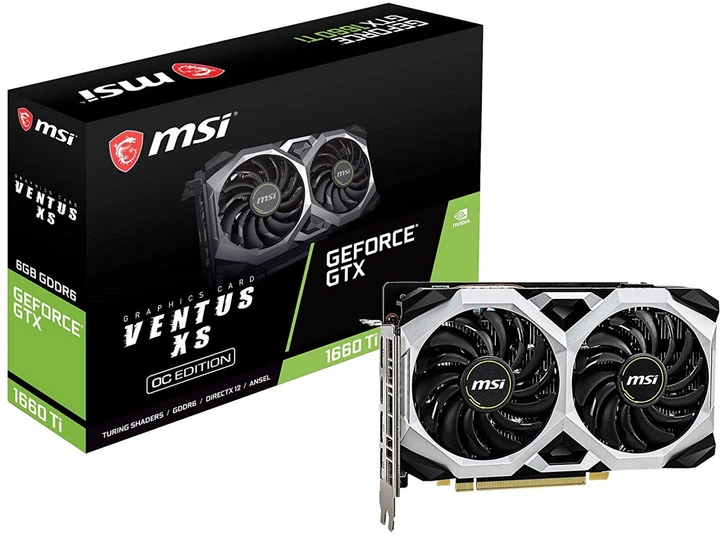 Відеокарта MSI PCI-Ex GeForce GTX 1660 Ti Ventus XS 6G OC 6GB