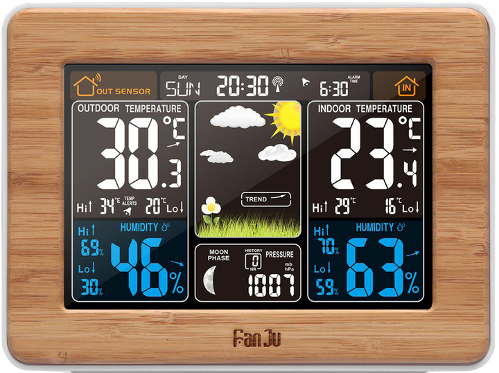 Метеостанция FanJu FJ3365 Wood (FF-3365) – фото, отзывы, характеристики ...