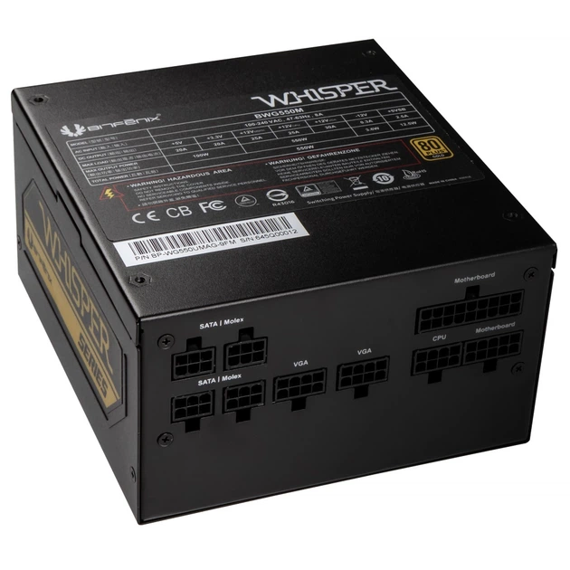Блок питания BitFenix Whisper M BWG550M (BP-WG550UMAG-9FM) 550W - изображение 5
