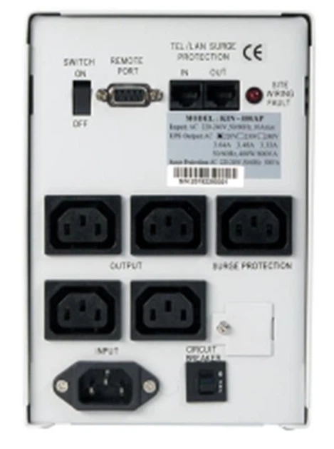 ИБП Powercom KIN-1000AP, Lin.int, AVR, 5 х IEC, RJ-45, металл (00210015) - изображение 2