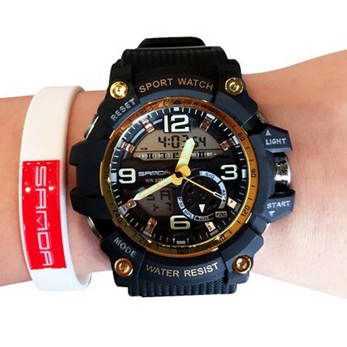 Наручные часы AlexMosh мужские Sanda Black-Gold (23269) - изображение 2
