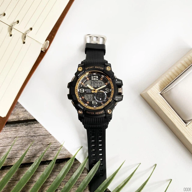 Наручные часы AlexMosh мужские Sanda Black-Gold (23269) - изображение 3