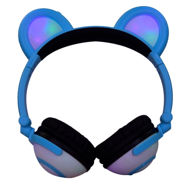 Наушники LINX Bear Ear Headphone Наушники с медвежья ушками LED подсветка 350 mAh Голубой (SUN1861) - изображение 3