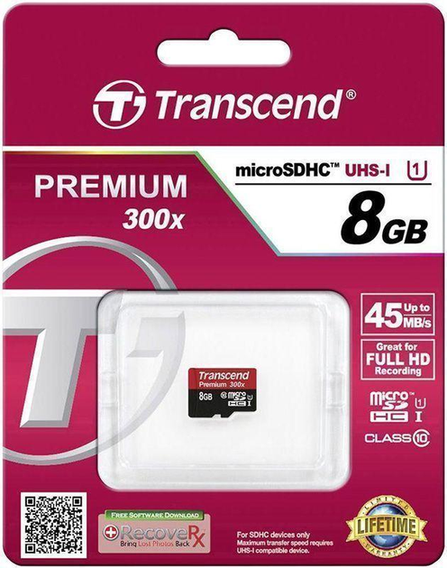 Карта памяти Transcend microSDXC/SDHC Class 10 UHS-I 400x 8Gb – фото ...