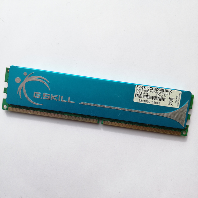 Ігрова оперативна пам'ять G. Skill DDR2 2Gb 1066MHz PC2 8500U CL5 (F2-8500CL5D-4GBPK) Б/У - зображення 1