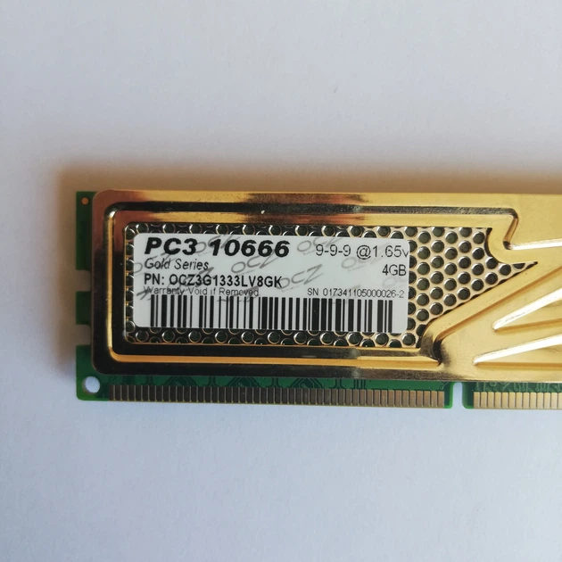 Игровая оперативная память OCZ Gold DDR3 4Gb 1333MHz PC3 10666U CL9 (OCZ3G1333LV8GK) Б/У - изображение 2
