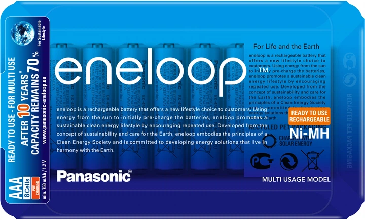 Акумулятор Panasonic Eneloop AAA 750 8BP mAh NI-MH Slider (BK-4MCCE/8LE) - зображення 2