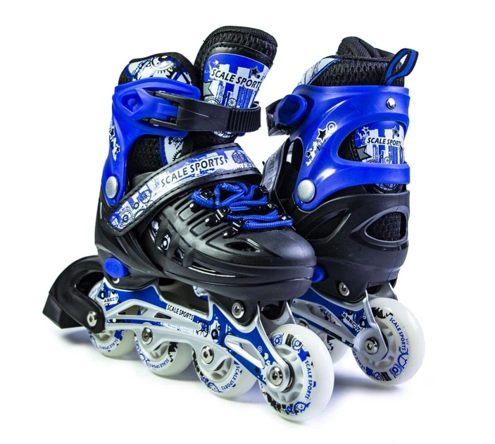 Детские ролики SCALE SPORT + шлем, + защита для локтей и колен синий 29-33(размер) LFC-905S-BLUE - Фото 2 Детские ролики SCALE SPORT + шлем, + защита для локтей и колен синий 29-33(размер) LFC-905S-BLUE - изображение 2