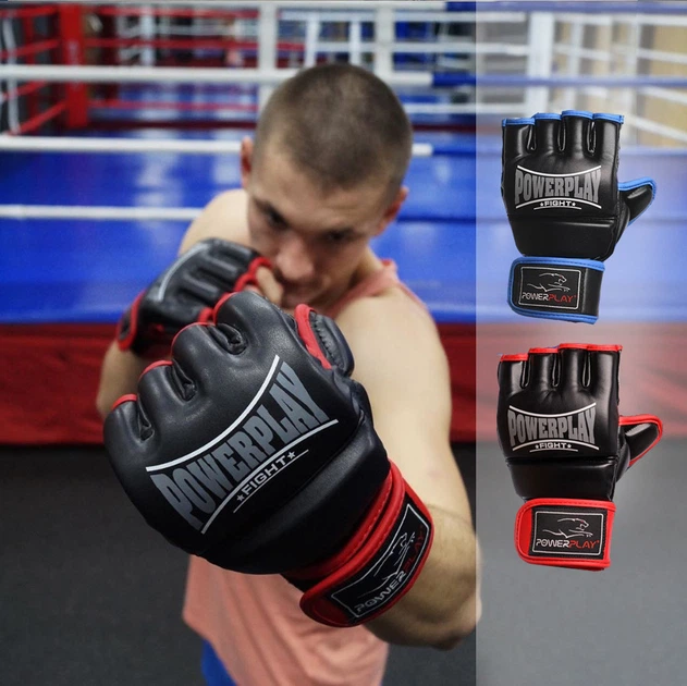 Перчатки для MMA тренировочные спортивные перчатки для единоборств PowerPlay 3058 Черно-Синий L (OPT-8991) - Фото 3 Перчатки для MMA тренировочные спортивные перчатки для единоборств PowerPlay 3058 Черно-Синий L (OPT-8991) - изображение 3