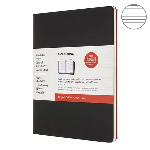 2 блокнот Moleskine Cahier Subject великих чорний і бордовий CH4STNB02 - Фото 1 2 блокнот Moleskine Cahier Subject великих чорний і бордовий CH4STNB02 - зображення 1