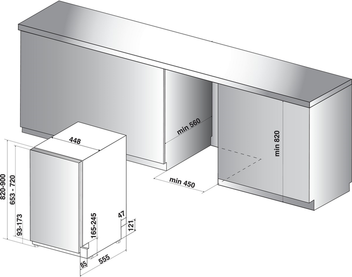 Вбудована посудомийна машина HOTPOINT ARISTON HSIC 3M19 C - зображення 7