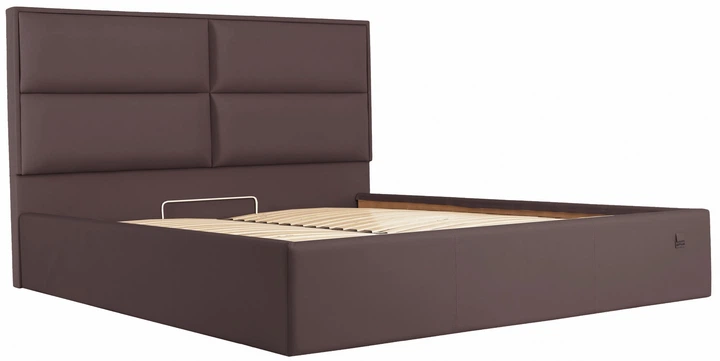 Кровать Sheffield Comfort 120 х 200 см Fly 2231 С подъемным механизмом и нишей для белья Темно-коричневая - изображение 2