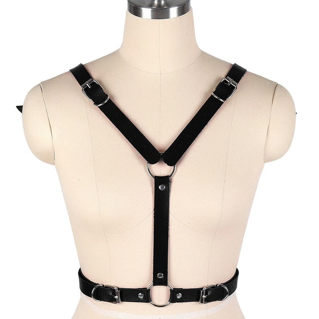 Портупея Dragonfly на грудь эко-кожа женская Черная xs-xxl LB-262 - изображение 5