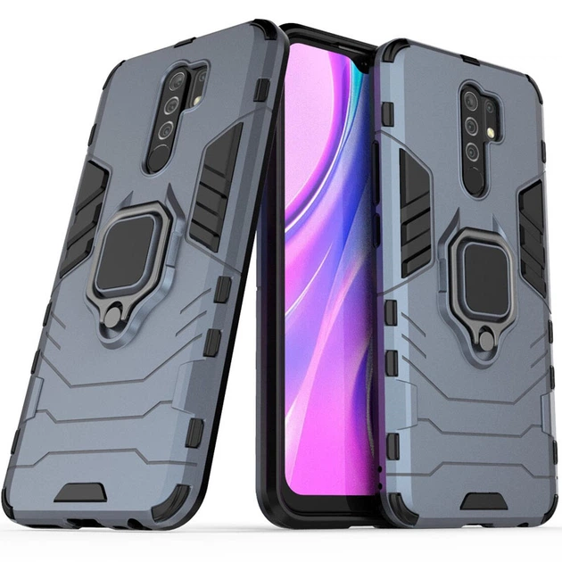 Ударопрочный чехол Transformer Ring for Magnet для Xiaomi Redmi 9 Серый / Metal slate Без бренда - Фото 2 Ударопрочный чехол Transformer Ring for Magnet для Xiaomi Redmi 9 Серый / Metal slate Без бренда - изображение 2