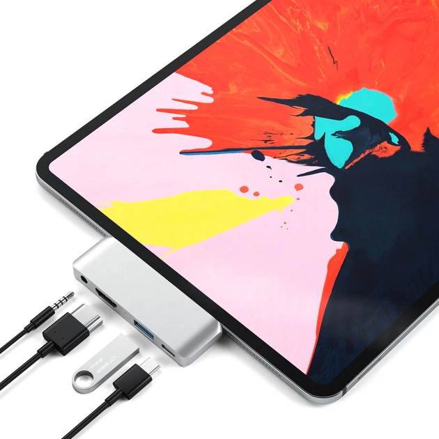 USB-hub Satechi Aluminum Type-C Mobile Pro Hub Silver (ST-TCMPHS) - obraz 5