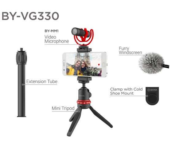 Комплект для смартфона Boya BY-VG330 (BY-VG330) - Фото 2 Комплект для смартфона Boya BY-VG330 (BY-VG330) - изображение 2