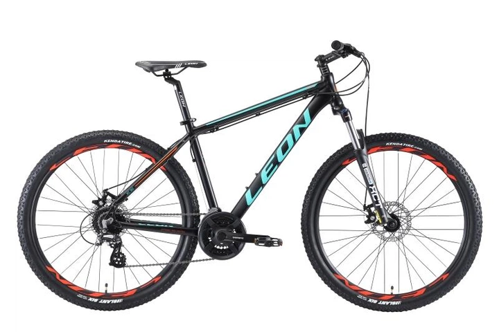 Велосипед 27.5" Leon XC-90 AM preload 14G DD рама-18" Al черно-бирюзовый с оранжевым - Фото 1 Велосипед 27.5" Leon XC-90 AM preload 14G DD рама-18" Al черно-бирюзовый с оранжевым - зображення 1