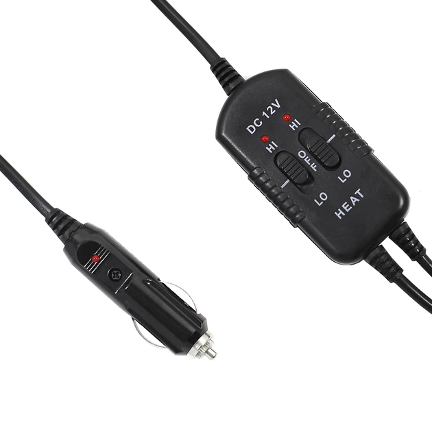 Накидка на два сидіння Aikesi 02 GB4706 Black з підігрівом від прикурювача 12В - зображення 4