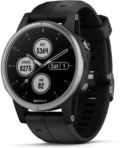Спортивные часы Garmin Fenix 5S Plus Silver with Black Band (010-01987-21) - изображение 1