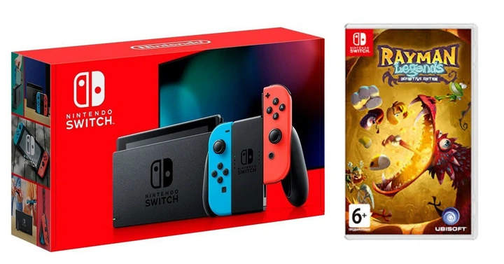 Nintendo Switch Neon blue/red - Оновлена версія + Гра Rayman