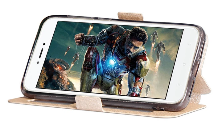 Чохол для Window Xiaomi Redmi 4X / 4X Pro книжка з віконцем Gold Без бренду - зображення 4