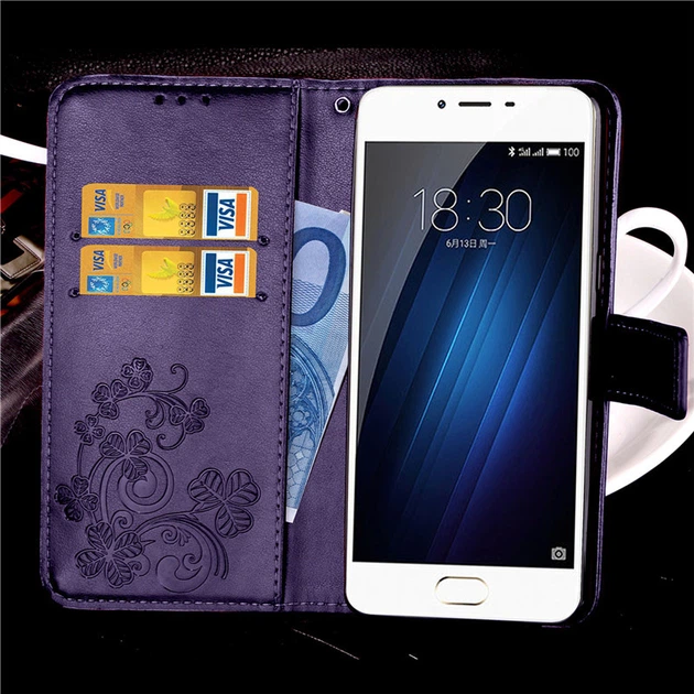 Чохол Clover для Meizu M3/M3s/M3 mini книжка шкіра PU з візитницею фіолетовий - Фото 1 Чохол Clover для Meizu M3/M3s/M3 mini книжка шкіра PU з візитницею фіолетовий - зображення 1