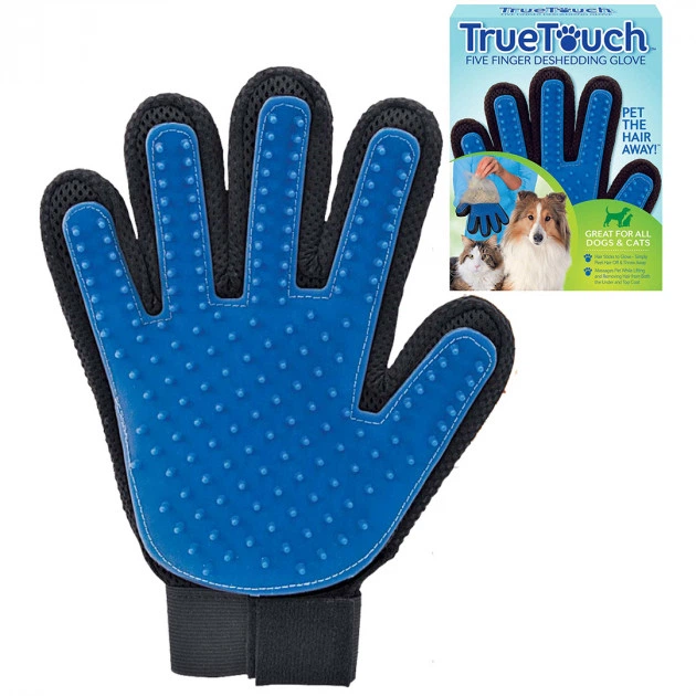 Перчатка для вычесывания шерсти True Touch UTM Черно-синяя - Фото 1 Перчатка для вычесывания шерсти True Touch UTM Черно-синяя - изображение 1