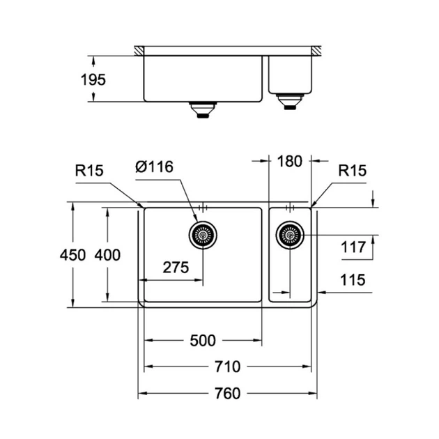 Кухонна мийка Grohe Sink K700U 31575SD0 - зображення 2