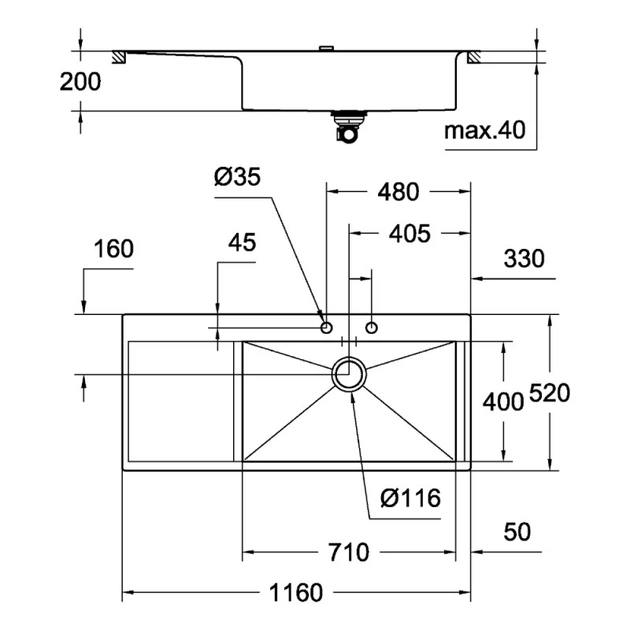 Кухонная мойка Grohe Sink K1000 31582SD0 - изображение 2