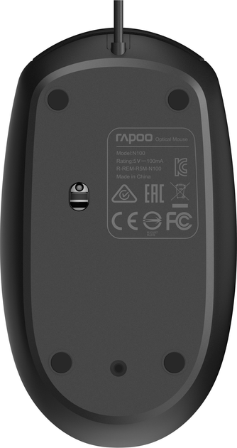 Мышь Rapoo N100 USB Black - изображение 6