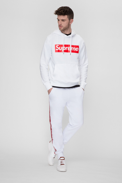 White cheap supreme hoodie