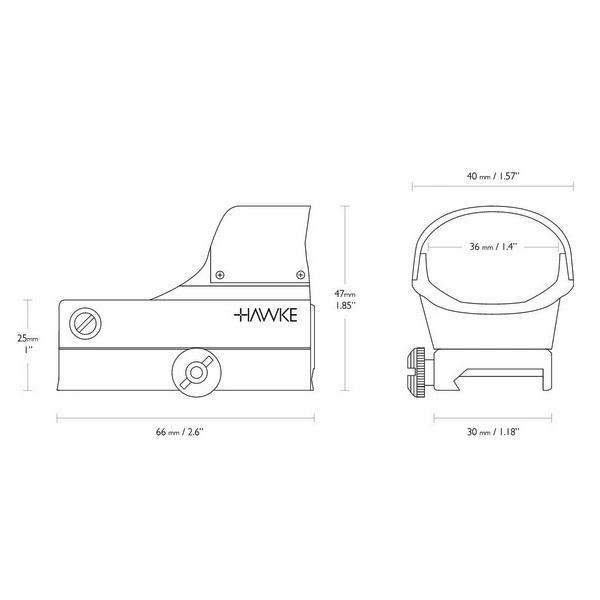 Коллиматорный прицел Hawke Reflex Dot 1x30 Wide View Weaver (12134) - изображение 3