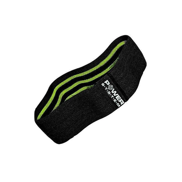 Тканева гумка для фітнесу та спорту Power System PS-4092 Booty Band LVL 2 Black/Green (d_80 см. навантаження 12-16кг.) - изображение 4