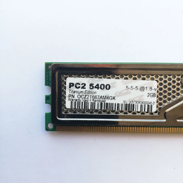 Игровая оперативная память OCZ DDR2 2Gb 667MHz PC2 5400U CL5 (OCZ2T667AM4GK) Б/У - изображение 2