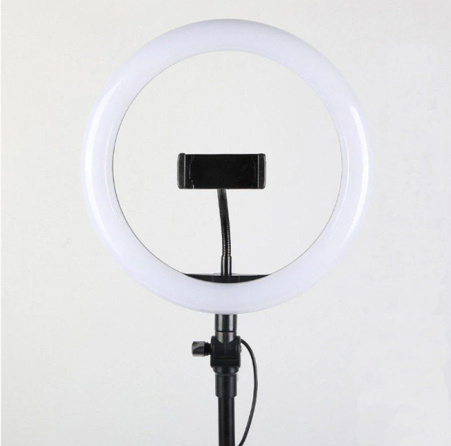 Кольцевая лампа Ring fill light Лампа для визажиста LED лампа с держателем для телефона и штативом Набор блогера 2 в 1 5500K – 3200К 26 см от Usb 5V 2A - изображение 2