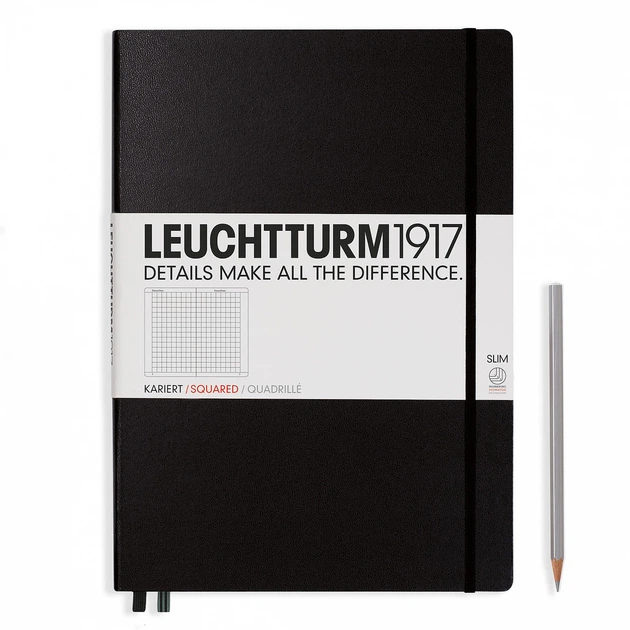 Блокнот Leuchtturm1917 большой Slim Черный в клетку 22,5х31,5 см (310174) (4004117328169) - Фото 1 Блокнот Leuchtturm1917 большой Slim Черный в клетку 22,5х31,5 см (310174) (4004117328169) - изображение 1