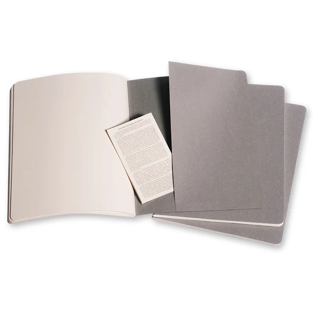 Блокнот Moleskine Cahier Серый большой 120 страниц нелинованный Теплый 19х25 см (9788866134282) - изображение 4