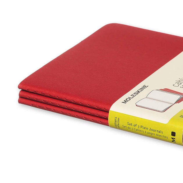 Блокнот Moleskine Cahier Бордовий середній 80 сторінок нелінований 13х21 см (9788862931038) - зображення 5