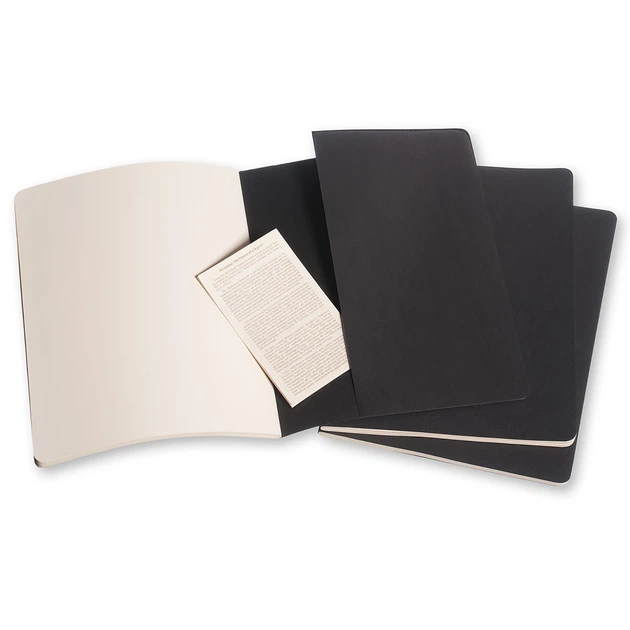 Блокнот Moleskine Cahier Чорний Великий 120 сторінок нелінований 19х25 см (9788883705038) - зображення 4
