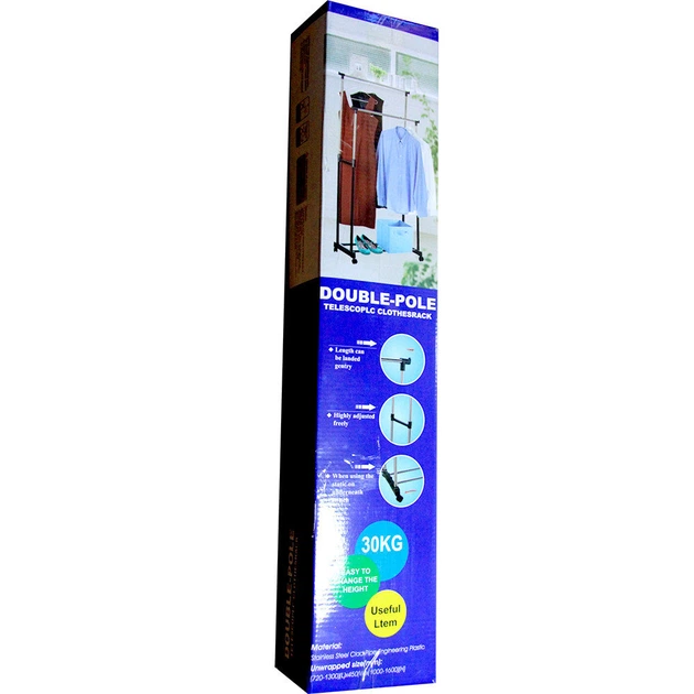 Телескопическая стойка-вешалка для одежды и обуви Double Pole (30 кг) - изображение 2