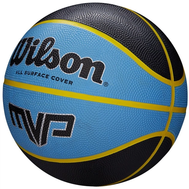 Мяч баскетбольный Wilson MVP 285 BSKT размер 6 резиновый черный - синий (WTB9018XB06) - изображение 2