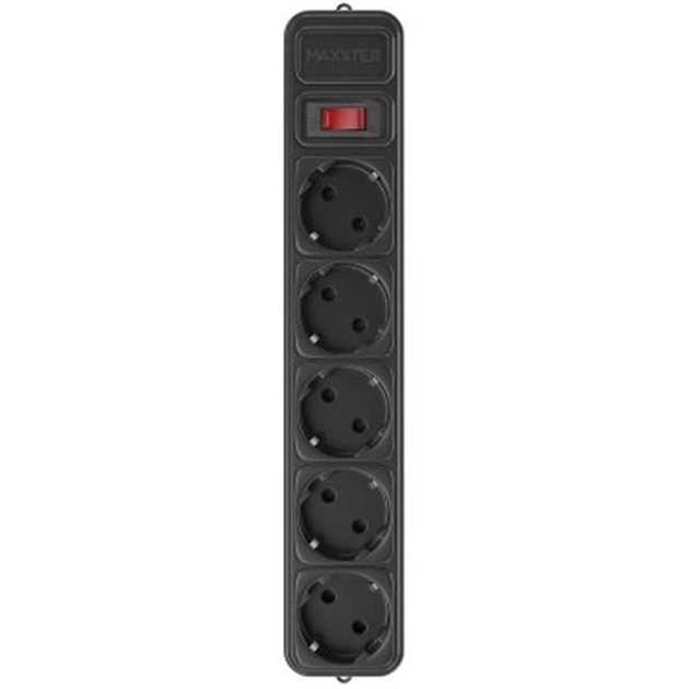 Фильтр питания Maxxter 5 розеток 3м (SPM5-G-10B) черный - Фото 1 Фильтр питания Maxxter 5 розеток 3м (SPM5-G-10B) черный - изображение 1