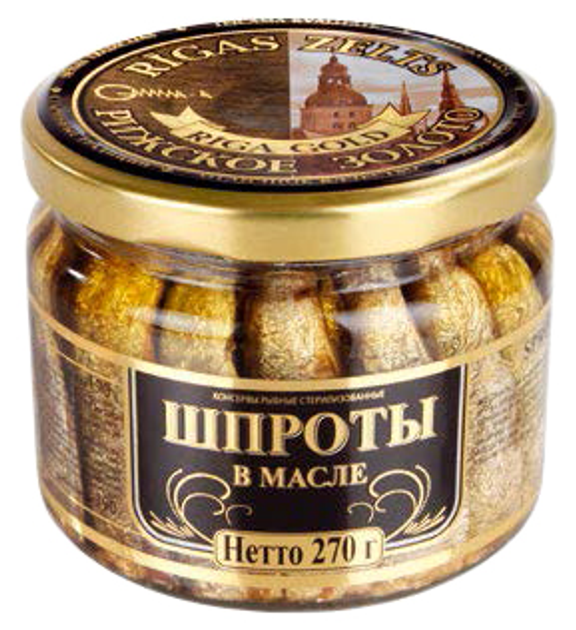 Шпроты в масле Рижское золото 270 г (4751001589945) – купить в Украине ...