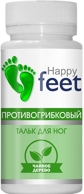 Тальк для ног Happy Feet противогрибковый Чайное дерево 50 мл ...