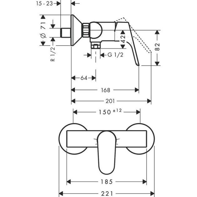 Змішувач для душа Hansgrohe Focus E, хром (31960000) - изображение 4