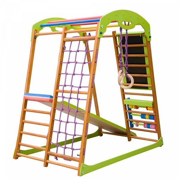 Детский спортивный игровой комплекс Baby Sport SB BambinoWood Разноцветный 132х85х130 см (Plus) - изображение 4